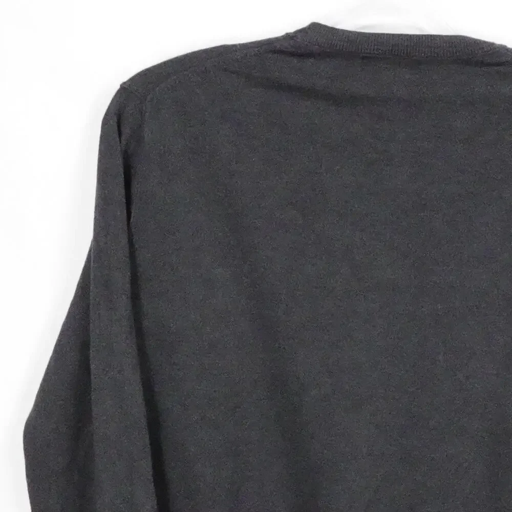 Banana Republic Sweater Men Large Gray Silk Cashmere Crewneck Luxury Knit Casual